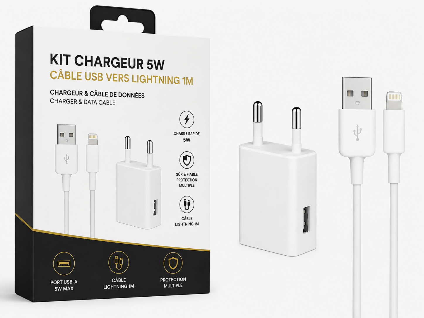 Kit chargeur 5W – USB vers Lightning