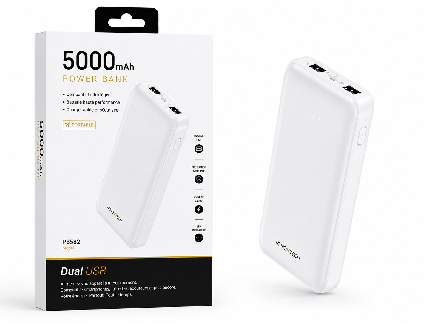 Batterie de secours 5 000 mAh